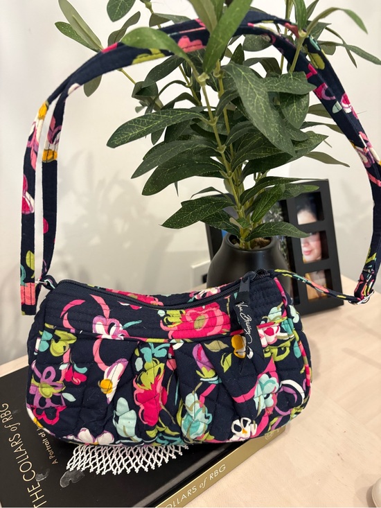 Vera Bradley Handbags - Vera Bradley Navy Quilted Floral Shoulder Bag